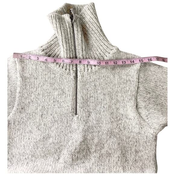 NWOT $253 Devold Nansen Norway 100% Wool Zip Neck Sweater in Cream, Grey Wmns S - Picture 6 of 16